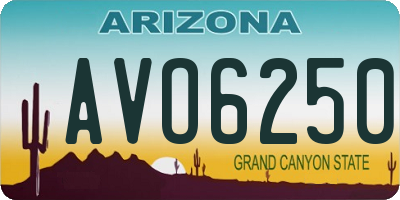 AZ license plate AVO6250