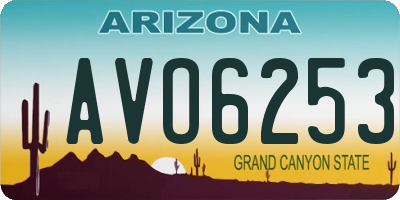 AZ license plate AVO6253