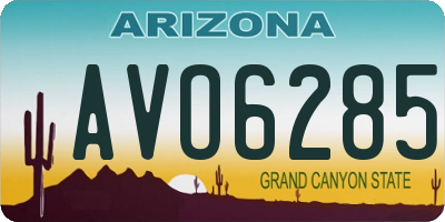 AZ license plate AVO6285