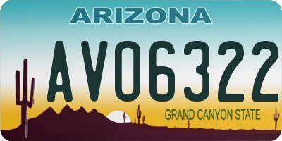 AZ license plate AVO6322