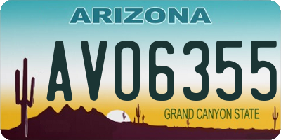 AZ license plate AVO6355