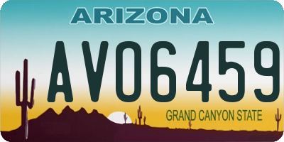 AZ license plate AVO6459