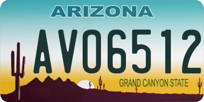 AZ license plate AVO6512