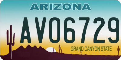AZ license plate AVO6729