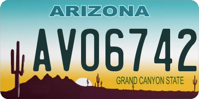 AZ license plate AVO6742