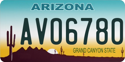 AZ license plate AVO6780