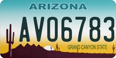 AZ license plate AVO6783