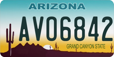 AZ license plate AVO6842