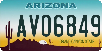 AZ license plate AVO6849