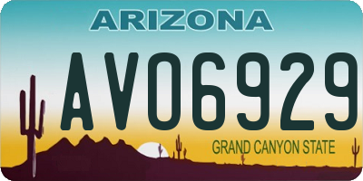 AZ license plate AVO6929