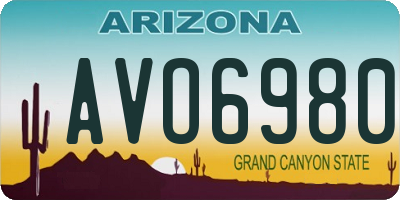 AZ license plate AVO6980