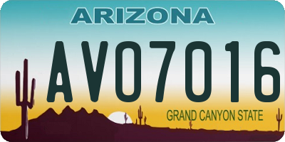 AZ license plate AVO7016