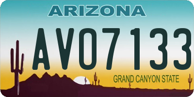 AZ license plate AVO7133