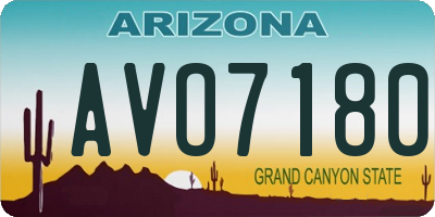 AZ license plate AVO7180