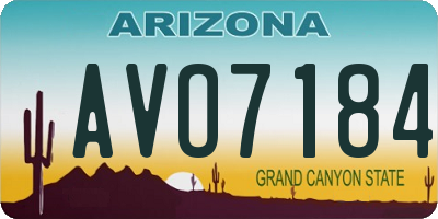 AZ license plate AVO7184