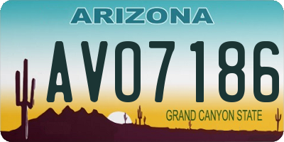 AZ license plate AVO7186