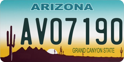 AZ license plate AVO7190
