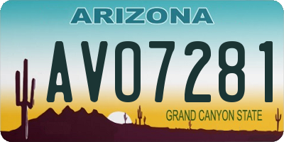 AZ license plate AVO7281