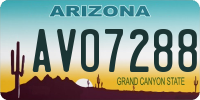 AZ license plate AVO7288