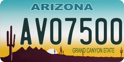 AZ license plate AVO7500