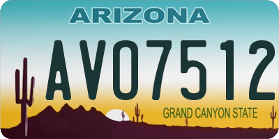 AZ license plate AVO7512