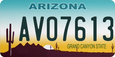 AZ license plate AVO7613