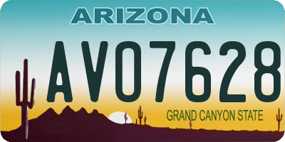 AZ license plate AVO7628