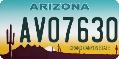 AZ license plate AVO7630