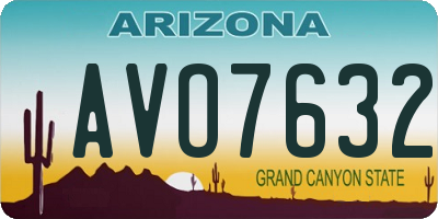 AZ license plate AVO7632