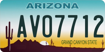 AZ license plate AVO7712
