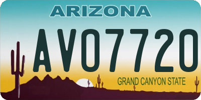 AZ license plate AVO7720