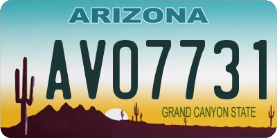 AZ license plate AVO7731
