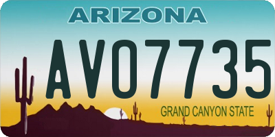 AZ license plate AVO7735