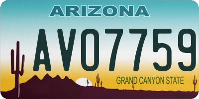 AZ license plate AVO7759