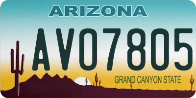 AZ license plate AVO7805