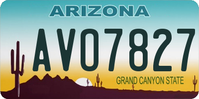 AZ license plate AVO7827