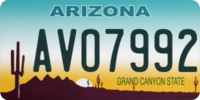 AZ license plate AVO7992