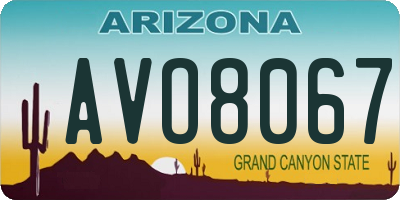 AZ license plate AVO8067