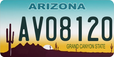 AZ license plate AVO8120