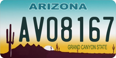 AZ license plate AVO8167