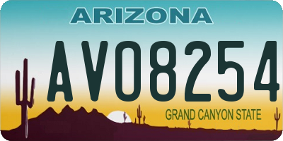 AZ license plate AVO8254