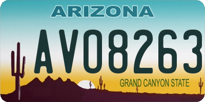 AZ license plate AVO8263