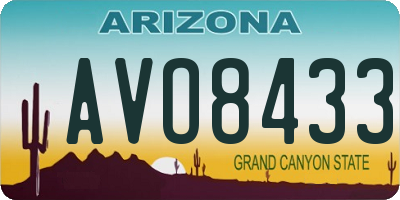 AZ license plate AVO8433