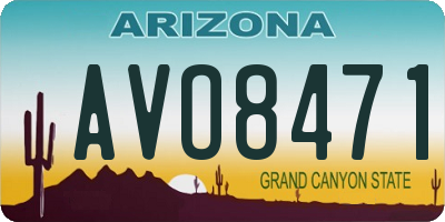 AZ license plate AVO8471