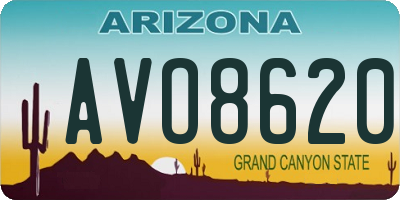 AZ license plate AVO8620