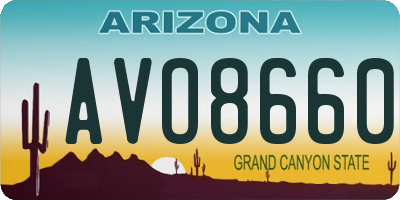 AZ license plate AVO8660