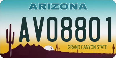 AZ license plate AVO8801
