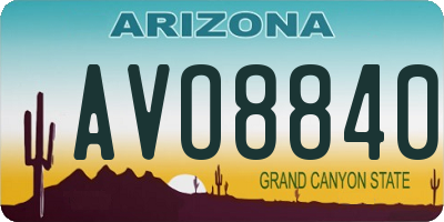 AZ license plate AVO8840