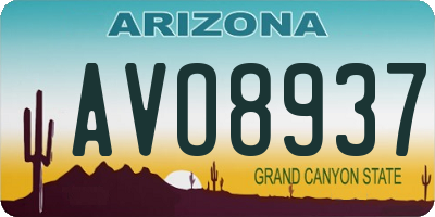 AZ license plate AVO8937