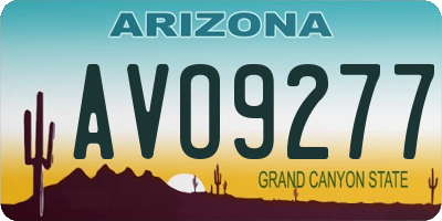 AZ license plate AVO9277